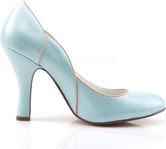 Bol Com Smitten 04 Pump Met Golvende Rand En Goudkleurige Accenten Baby Blauw Vintage