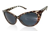 Hidzo Zonnebril Cat Eye Luipaard - UV 400 - Zwarte Glazen