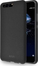 Azuri flexibele cover met sand texture - zwart - voor Huawei P10