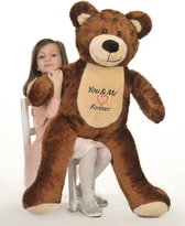 Grote teddebeer / knuffelbeer 110cm - I love you - Bruin