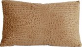 HOOMstyle Kussen - krokodil dierenprint - goud - 50x30cm