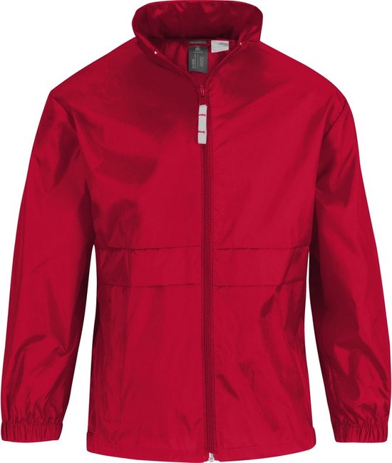 Regenkleding voor jongens/meisjes rood - Sirocco windjas/regenjas voor kinderen 7-8 jaar (122/128) rood