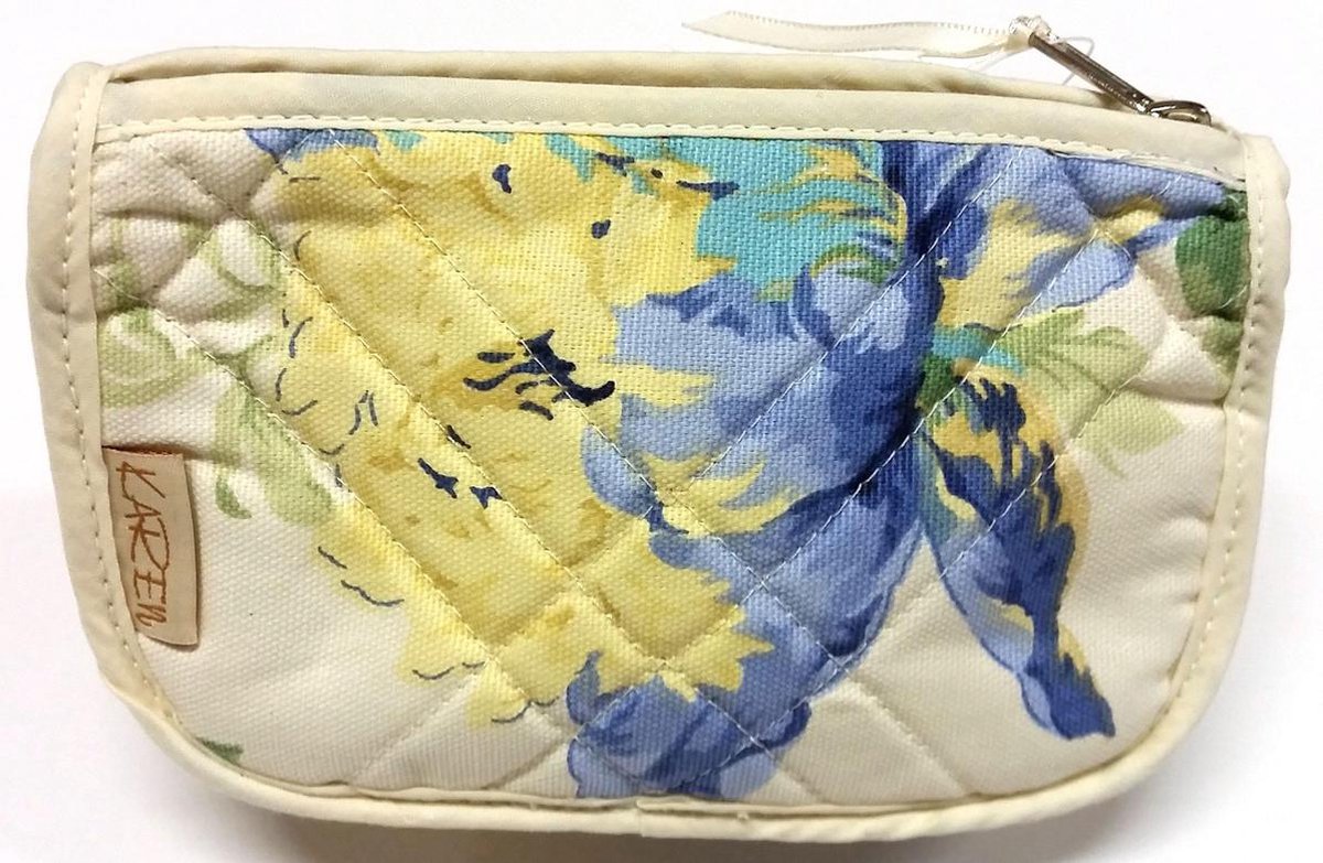 Karen - Make-up tasje- "Retro Flowers" 2765-14-afmeting 17 x 6 x 11,5 cm.