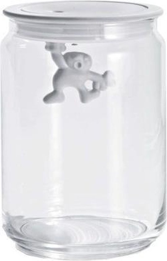 Alessi Gianni - Pot en verre avec couvercle 15 cm - Blanc