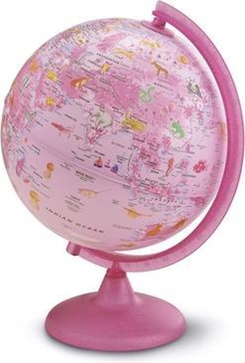 te ontvangen Specifiek opschorten Wereldbol NL Globe Pink Zoo met verlichting 25cm | bol.com