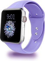 Eyzo Siliconen bandje - bandje geschikt voor Apple Watch Series 1, 2, 3, 4, 5, 6 & SE - 38 en 40 mm - Donker Violet - Small