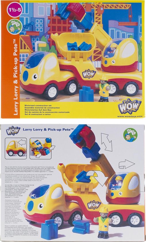 bouw vrachtwagen - Larry Lorry & pick up Pete - Wow toys - peuter speelgoed
