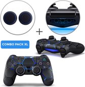 Hex Lightning Combo Pack XL - PS4 Controller Skins PlayStation Stickers + Thumb Grips + Lightbar Skin Sticker