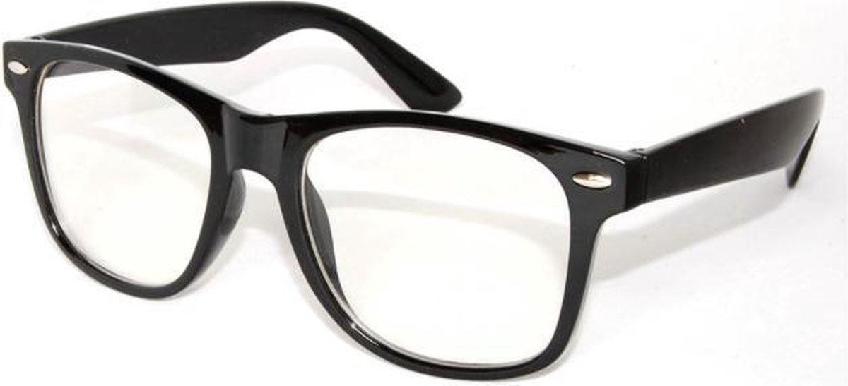 Nerdbril zwart van JY&K met fluwelen hoesje | bol.com