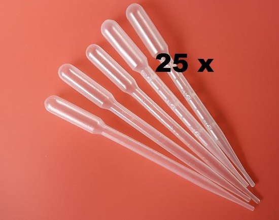 Foto: 25 x pipet voor vloeistoffen 3 ml