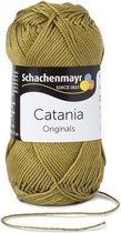 Schachenmayr Catania katoen 0395 Olive. PAK MET 10 BOLLEN a 50 GRAM. KL.NUM. 15856497. INCL. Gratis Digitale vinger haak en brei toerenteller