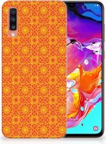 Samsung A70 TPU Siliconen Hoesje Design Batik Orange