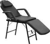 Draagbare Behandelstoel Kunstleer Zwart 185x78x76 cm - Pedicurestoel - Salonstoel