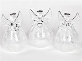 Goodwill Kerstbal-Kerstengel-Engel Glas-Sneeuw Hoog 10 cm Voordeelaanbod assortiment van 3 stuks