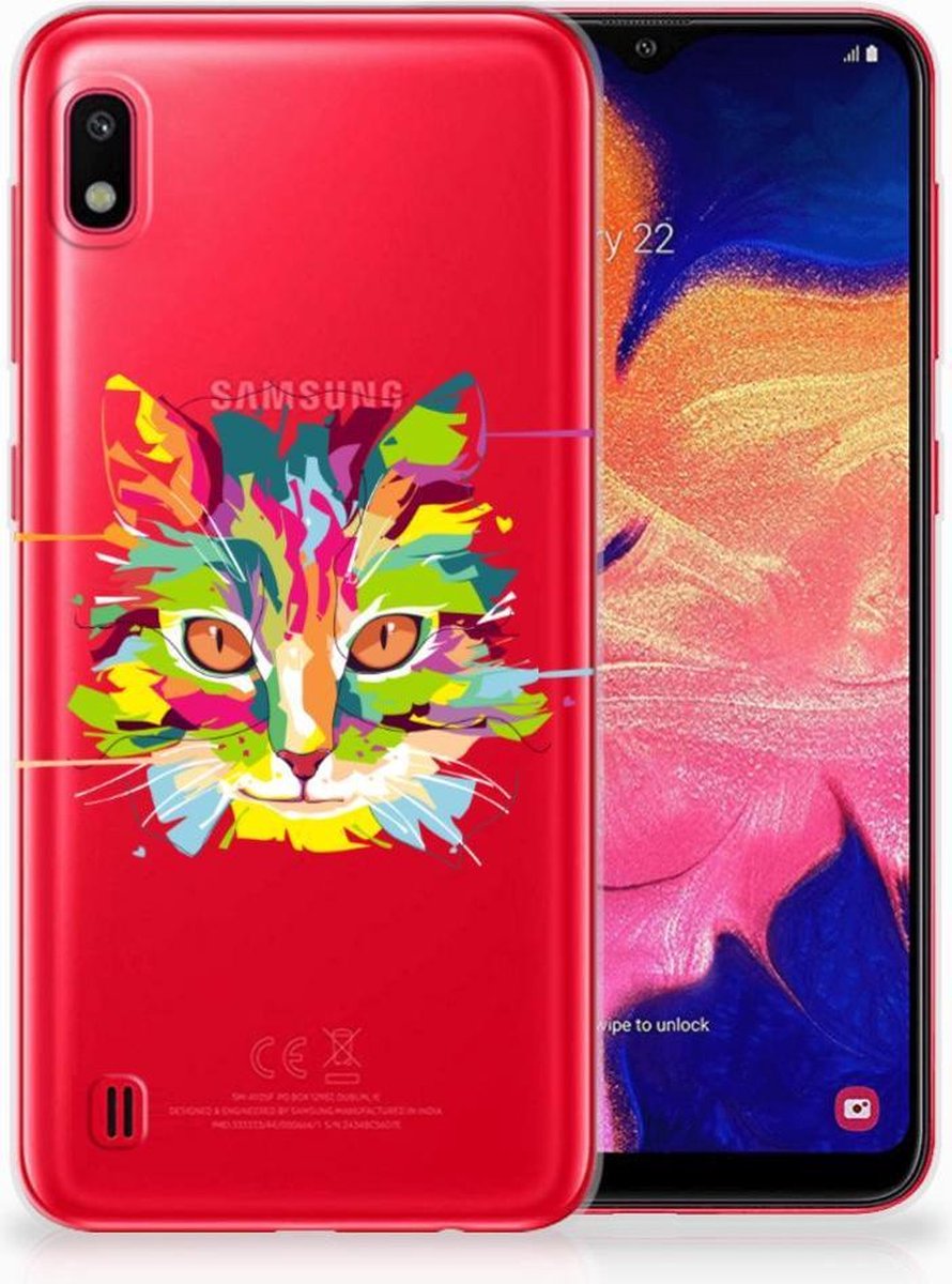 Samsung Galaxy A10 Telefoonhoesje met Naam Cat Color