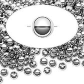 Perles d'espacement en métal, rondes 4 mm, argent. Vendu par 200 pièces