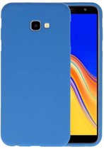 Bestcases Color Telefoonhoesje - Backcover Hoesje - Siliconen Case Back Cover voor Samsung Galaxy J4 Plus (2018) - Navy