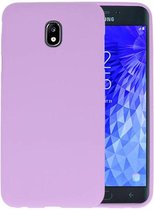Bestcases Color Telefoonhoesje - Backcover Hoesje - Siliconen Case Back Cover Geschikt voor Samsung Galaxy J7 (2018) - Paars