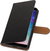 Zwart Pull-up Booktype Hoesje voor Samsung Galaxy A6 2018