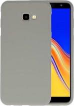 Bestcases Color Telefoonhoesje - Backcover Hoesje - Siliconen Case Back Cover voor Samsung Galaxy J4 Plus (2018) - Grijs