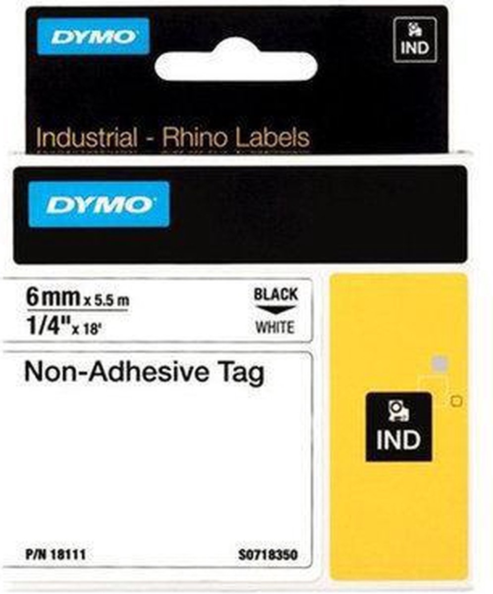 DYMO 6mm RHINO Non-adhesive tag labelprinter-tape D1