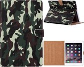 Tablet Book Case met sluiting voor Apple iPad 2 iPad 3 iPad 4 - Camouflage Groen