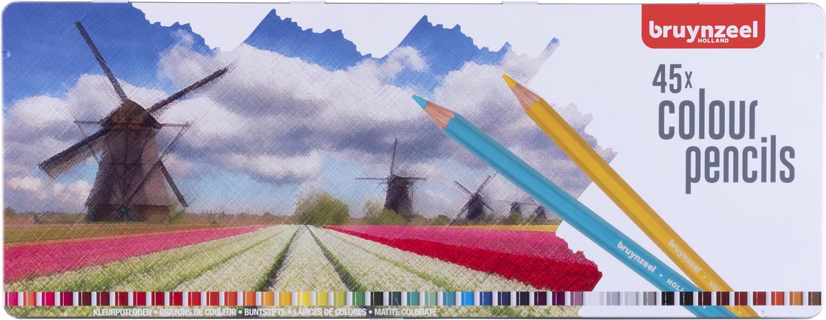 Bruynzeel Holland blik 45 kleurpotloden