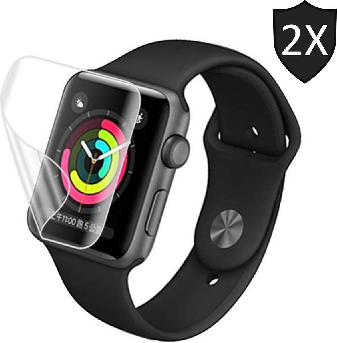 Screenprotector geschikt voor Apple Watch 40mm Series 4 van iCall - Crystal Clear - 2 stuks