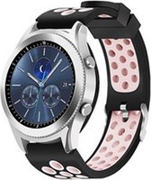 Merkloos Siliconen bandje - Samsung Gear S3 - Roze/Zwart