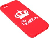 ADEL Siliconen Back Cover Softcase Hoesje Geschikt voor iPhone 5/5S/SE - Queen Rood