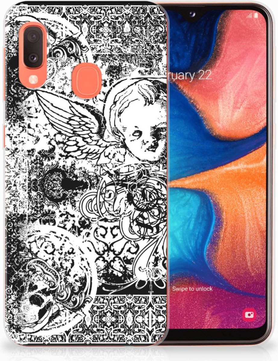 Silicone Back Case Samsung Galaxy A20e Skulls Angel