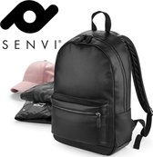Senvi Rugzak - Fashion Backpack Leder look Zwart