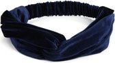 Velvet haarband, navy/donker blauw