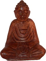 Meditatie Boeddha Suar Hout ca. 12 cm