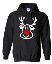 Hippe kersttrui met kap | Rudolph hoodie sweater | maat XL