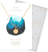 Orelia ketting kort met sterrenbeeld 'Stier' goudkleurig met giftcard en envelop