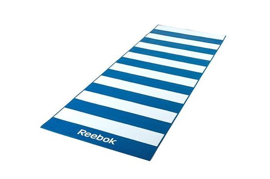 Yoga mat Stripes dubbelzijdig Reebok 4mm blauw van Reebok — afbeelding 3