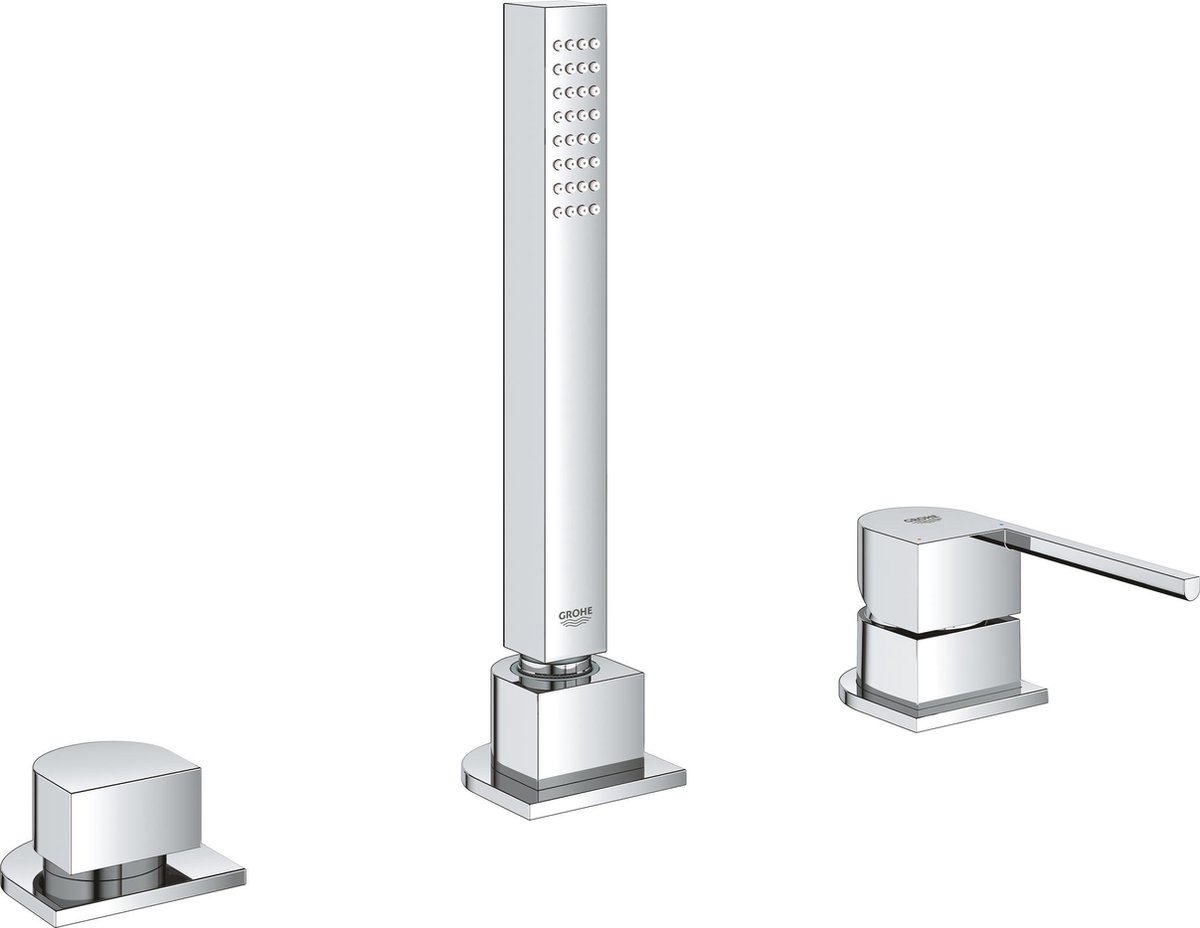 GROHE driegats badrandcombinatie - Inbouw badkraan - Opbouwdeel - Chroom