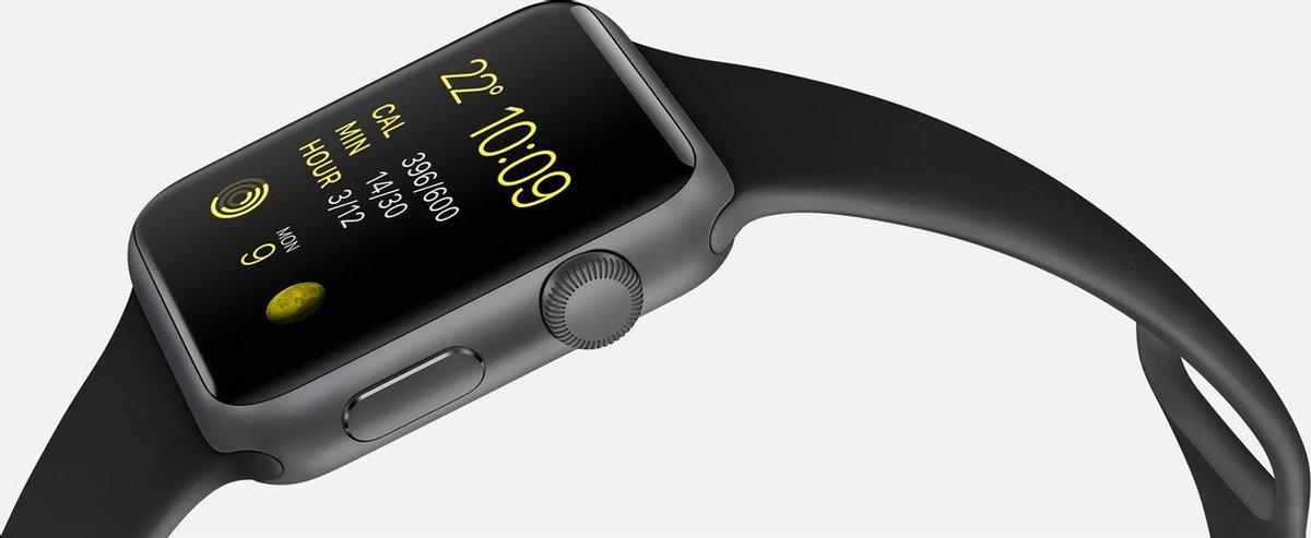 Apple Watch sport - 42mm - spacegrijs aluminium - zwart sportbandje - IOS -  smartwatch | bol.com