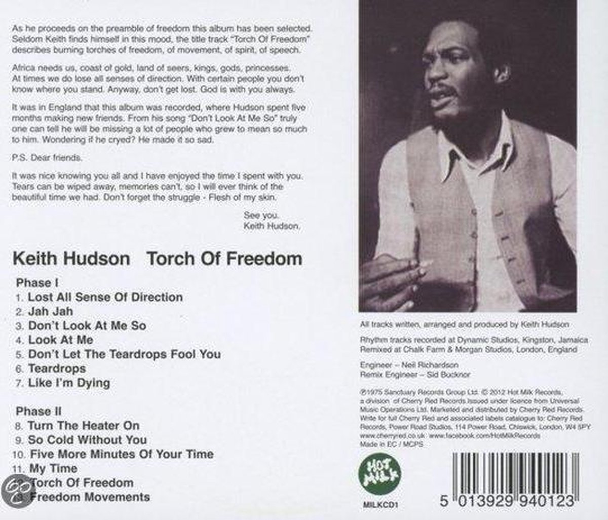 Torch of Freedom, Keith Hudson CD (album) Muziek