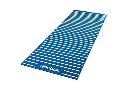 Yoga mat Stripes dubbelzijdig Reebok 4mm blauw van Reebok — afbeelding 2