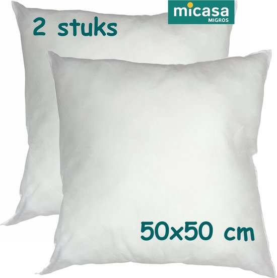 Micasa - Vulkussen - Binnenkussen - Voor kussenhoes - 50 x 50 cm - 2 stuks  | bol.com