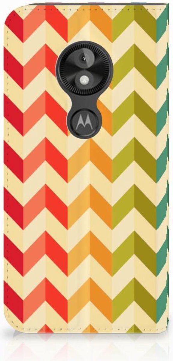 Book Case voor Motorola Moto E5 Play Hoesje met Magneet Zigzag Multi Color