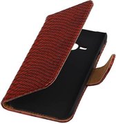 Mobieletelefoonhoesje.nl - Slang Bookstyle Hoesje voor Samsung Galaxy J1 Ace Rood