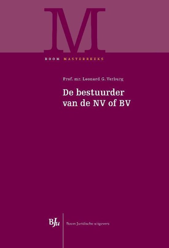 Boom Masterreeks - De bestuurder van de NV of BV - cover