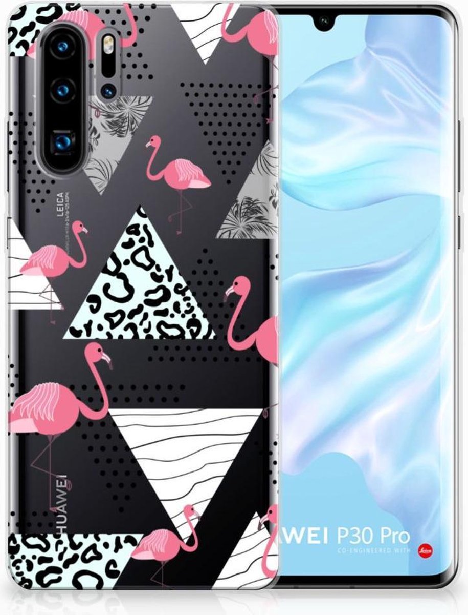 Huawei P30 Pro TPU Hoesje Flamingo Triangle