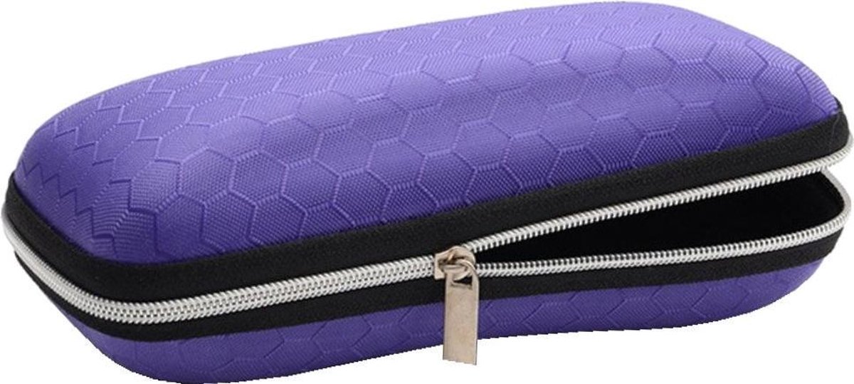 Fako Bijoux® - Brillenkoker - EVA - Met Rits - Nylon - Paars