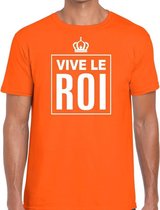 Oranje Vive le Roi Franstalige tekst shirt heren - Oranje Koningsdag/ Holland supporter kleding L