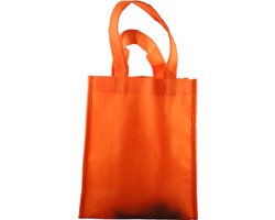 Product afbeelding van Non-woven tasje 19x9x22cm oranje 250 stuks - Cadeautasjes - Kado zakjes - Geschenktasje - Cadeauverpakking - Giftbag