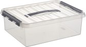 Boîte de rangement Sunware Q-Line - 10L - Plastique - Transparent / Métallisé